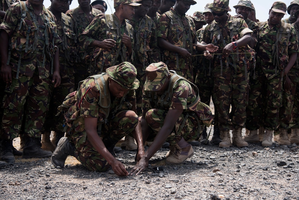 Kenya Defense Forces practice explosive techniques during Deliberate Kindle 2016
