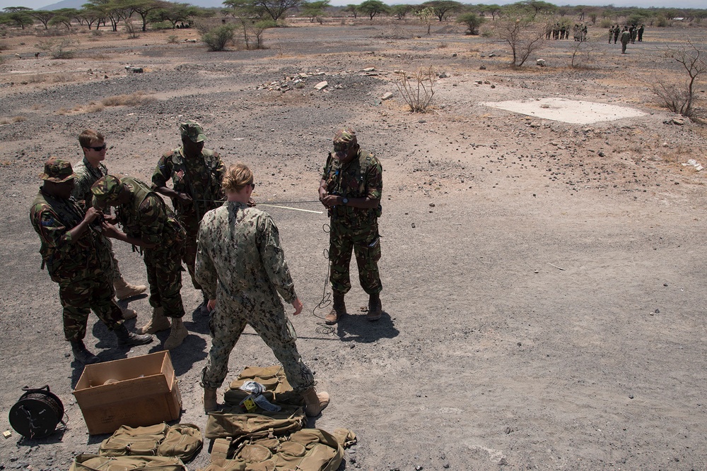 Kenya Defense Forces practice explosive techniques during Deliberate Kindle 2016