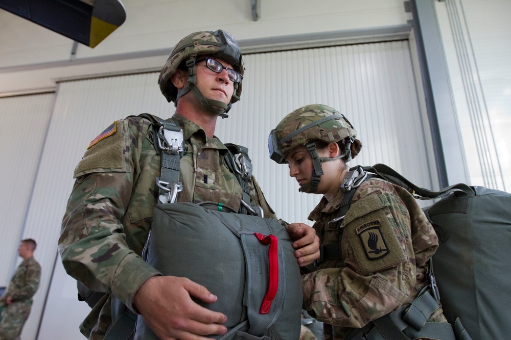 173rd Airborne Paratroopers Prepare for jump in Latvia