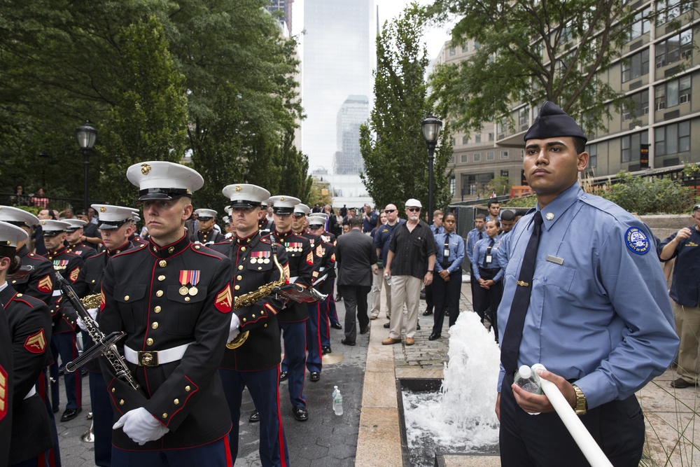 Quantico U.S. Marine Corps Band Performs in NYPD Emerald Society Pipes and Drums Memorial Parade and Ceremony