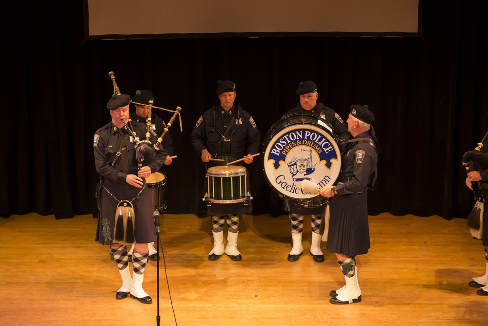 Quantico U.S. Marine Corps Band Performs in NYPD Emerald Society Pipes and Drums Memorial Concert