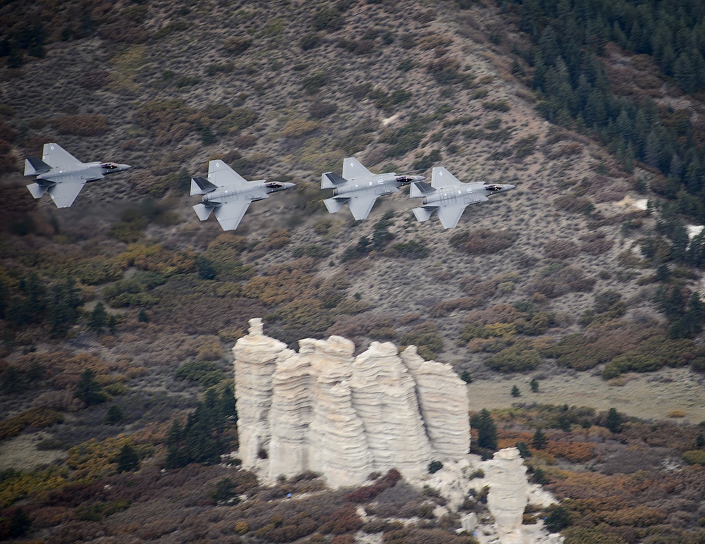 F-35s, Air Force Academy Wings of Blue and Navy Leap Frogs kickoff Navy vs. Air Force