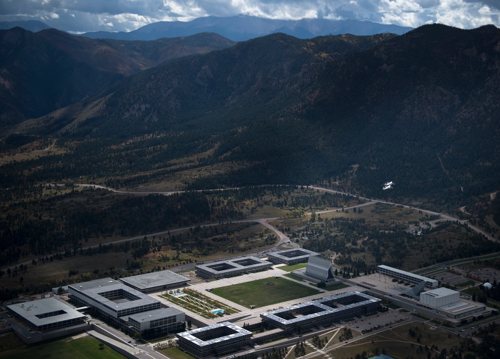 F-35s, Air Force Academy Wings of Blue and Navy Leap Frogs kickoff Navy vs. Air Force