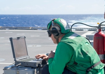HSC 23 launches an MQ-8B Fire Scout aboard USS Coronado (LCS 4)