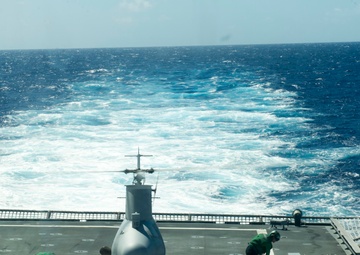 HSC 23 launches an MQ-8B Fire Scout aboard USS Coronado (LCS 4)