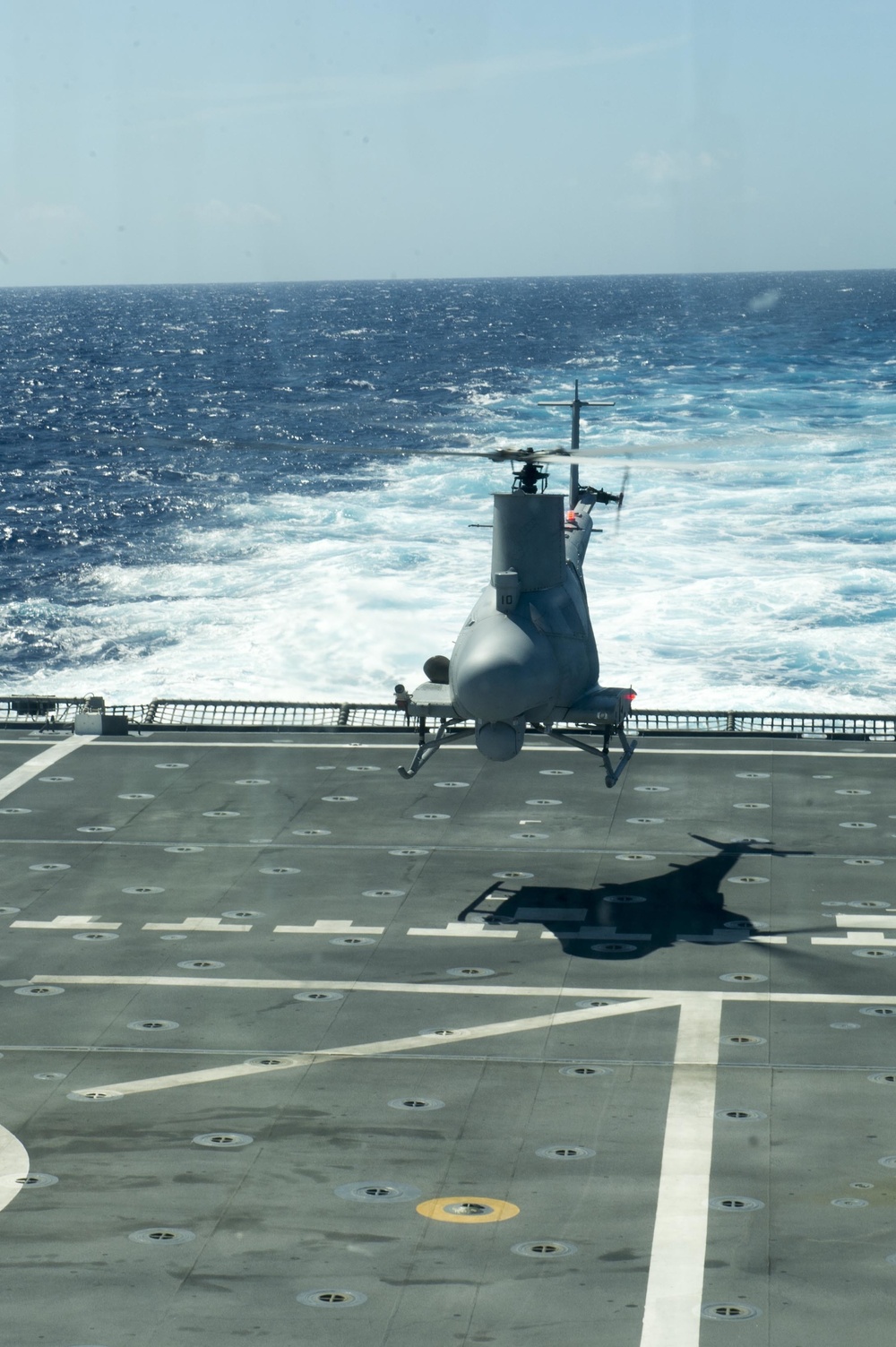 HSC 23 launches an MQ-8B Fire Scout aboard USS Coronado (LCS 4)
