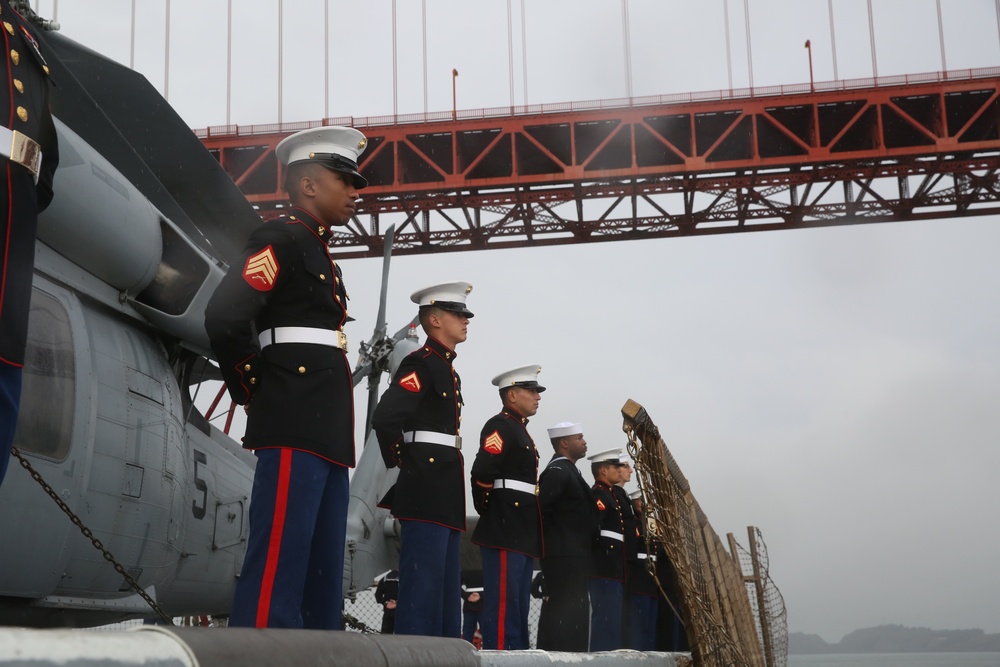 San Francisco Fleet Week Marines, Sailors man the rails