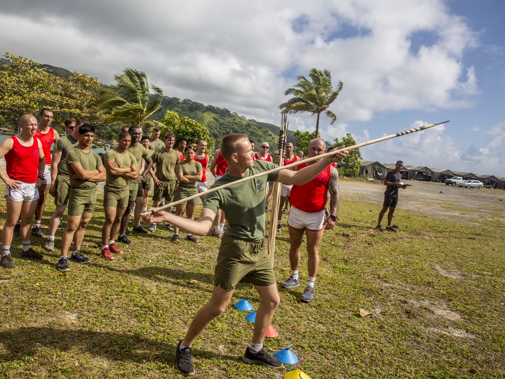 Koa Moana plays in Tahitian games