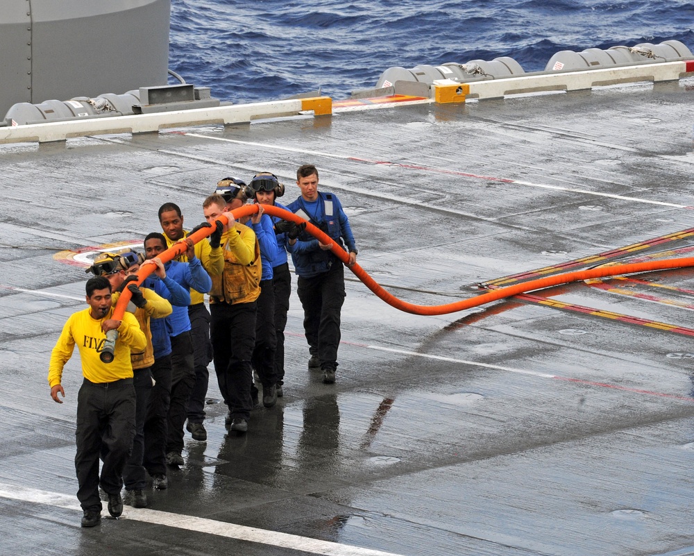 The aircraft carrier USS George H.W. Bush (CVN 77). GHWB is underway conducting routine training and qualifications for a 2017 deployment.