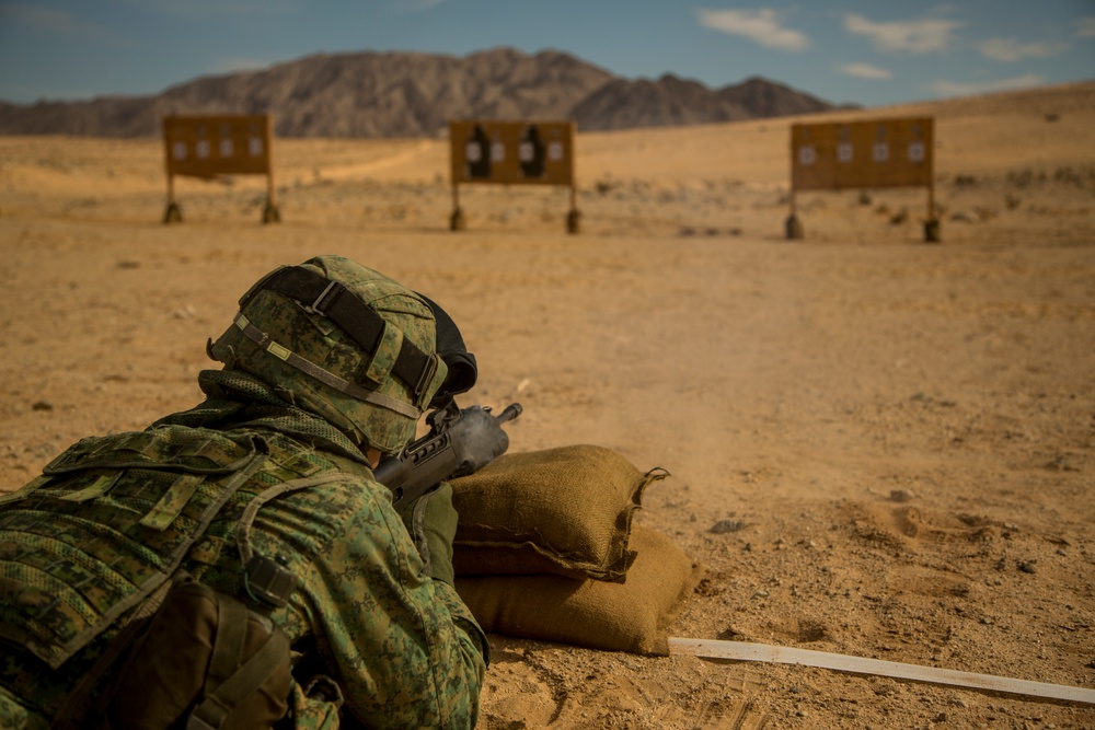 U.S. Marines and Singapore Army Deployment Force refine rifle and machine gun marksmanship