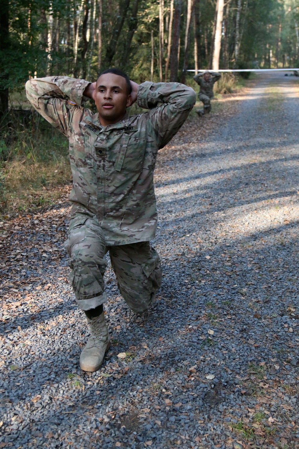 Soldier's break between obstacles