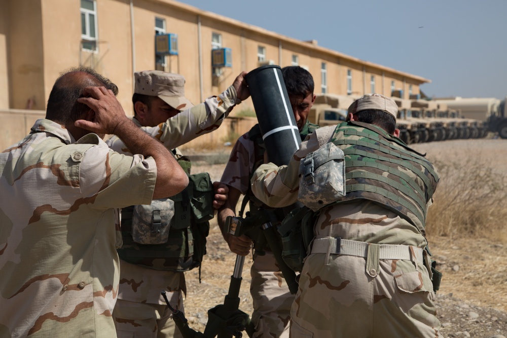 Peshmerga soldiers train during Modern Brigade Course 3