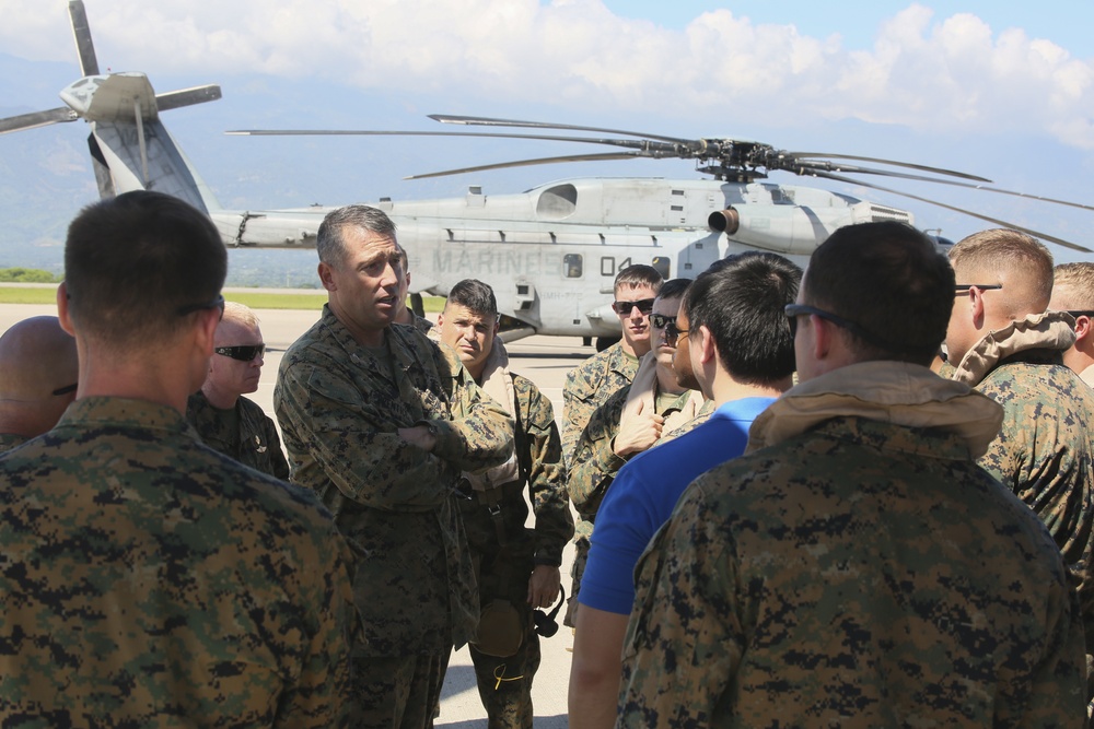 Marines with Special Purpose Marine Air-Ground Task Force Southern Command prepare to respond to Hurricane Matthew disaster relief efforts