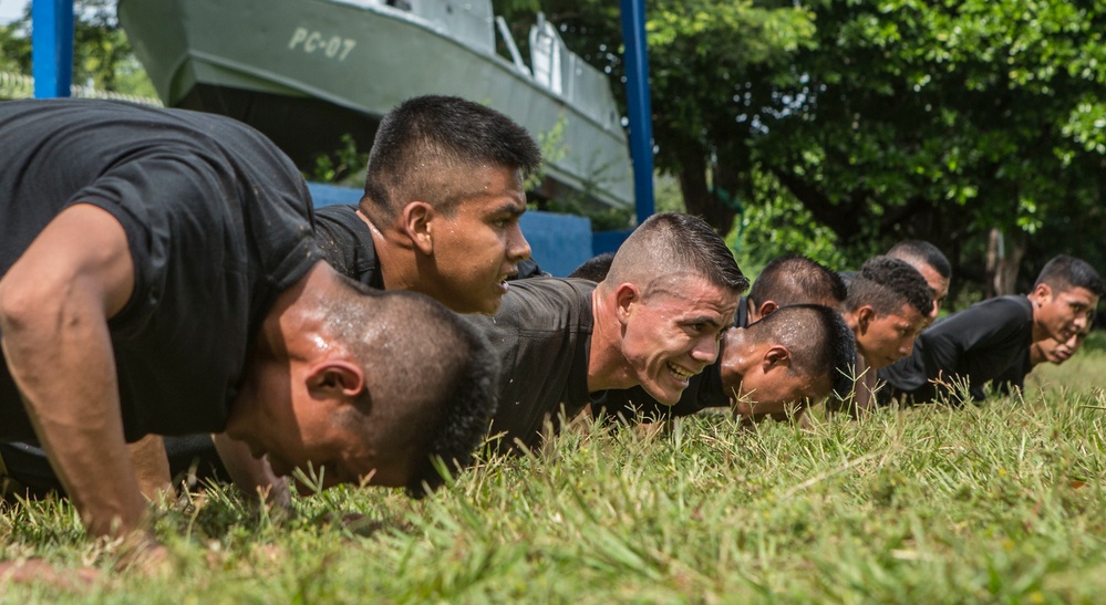 Grenade and physical training in El Salvador, SPMAGTF-SC 16