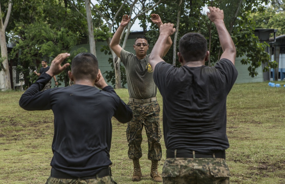 Grenade and physical training in El Salvador, SPMAGTF-SC 16