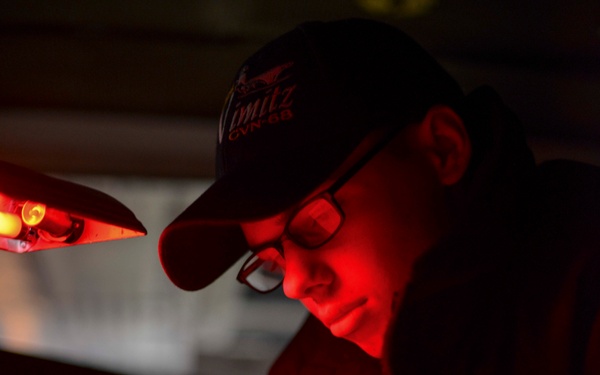 Quartermaster on night watch