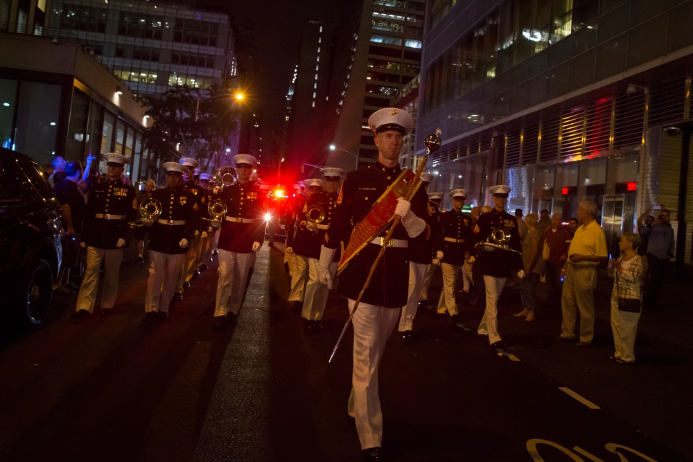 Quantico U.S. Marine Corps Band Performs in NYPD Emerald Society Pipes and Drums Memorial Concert