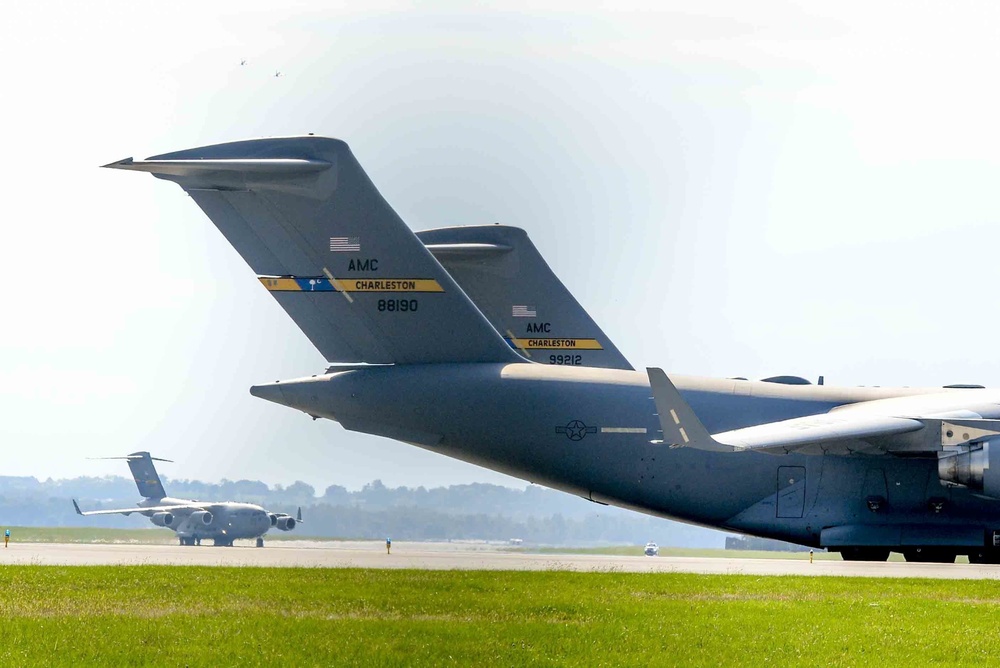 C-17 Aircraft Use Wright-Patterson AFB As Safe Haven During Hurricane Matthew