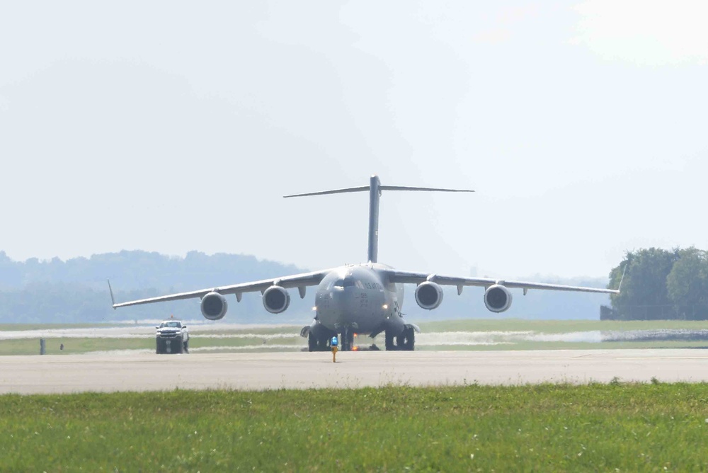 C-17 Aircraft Use Wright-Patterson AFB As Safe Haven During Hurricane Matthew