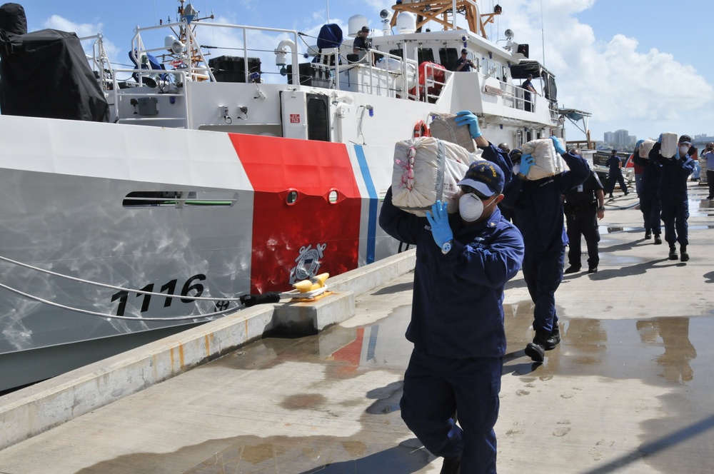 Coast Guard offloads $36 million worth of cocaine in San Juan, Puerto Rico following interdiction in the Caribbean Sea