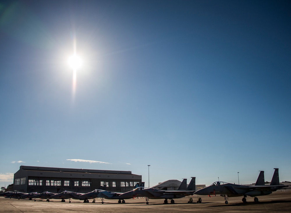 Fighter aircraft shelter from Hurricane Matthew