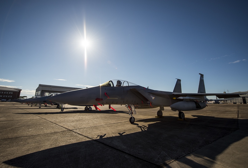 Fighter aircraft shelter from Hurricane Matthew