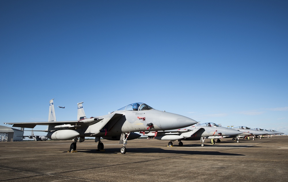 Fighter aircraft shelter from Hurricane Matthew