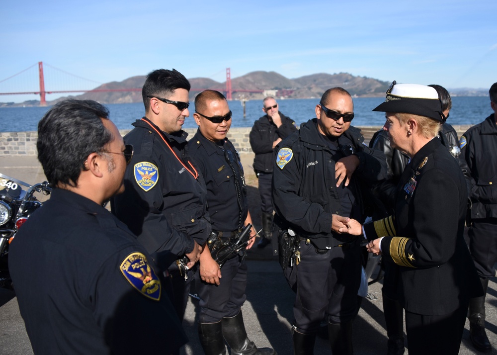 U.S. 3rd Fleet Commander Greets Members of the San Francisco Police Department