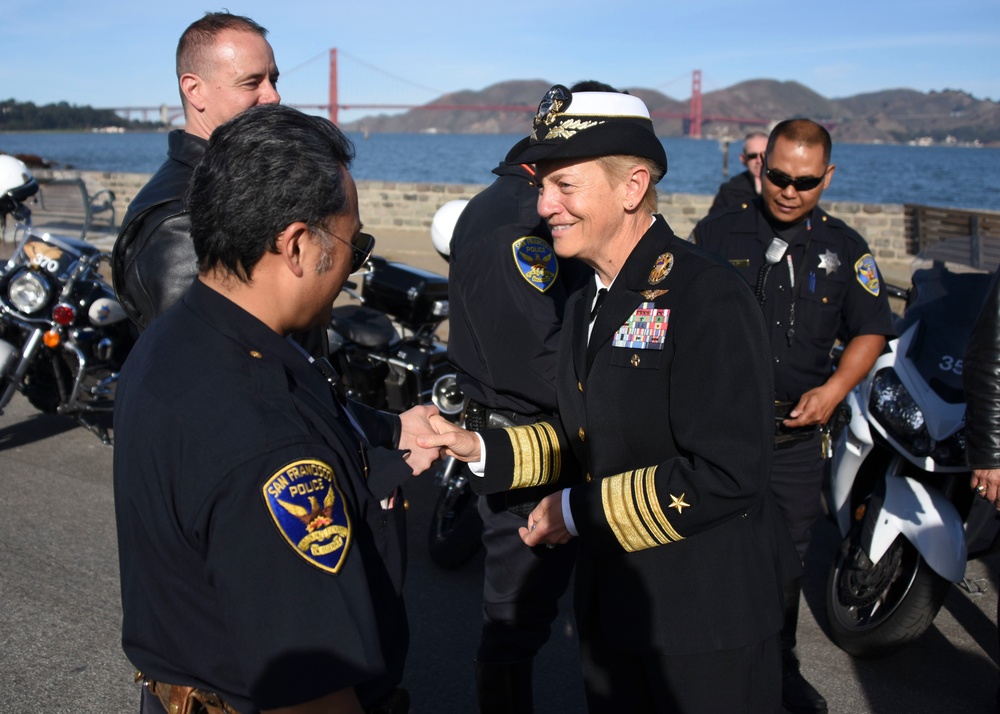 U.S. 3rd Fleet Commander Greets Members of the San Francisco Police Department