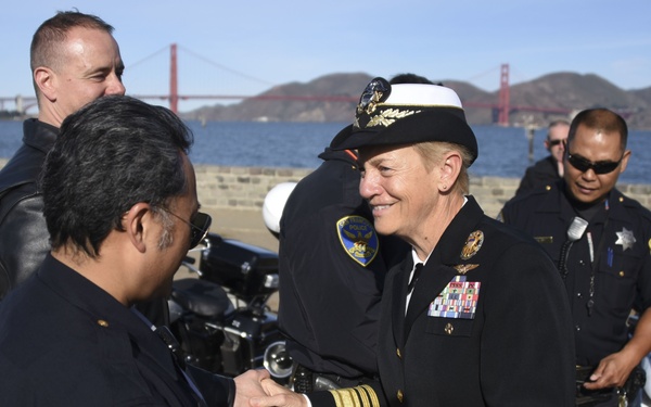 U.S. 3rd Fleet Commander Greets Members of the San Francisco Police Department