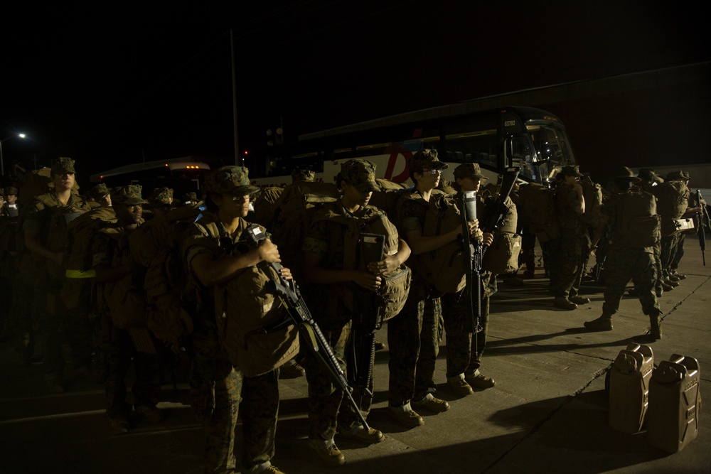 Parris Island recruits evacuate to MCLB Albany due to Hurricane Matthew