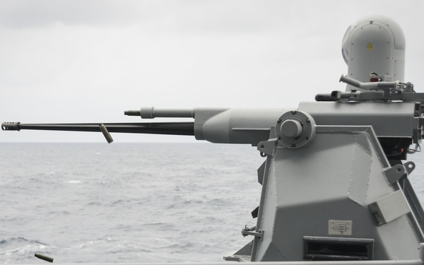 Mk-38 weapon system test fire