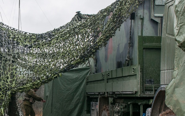 Lithuanian Soldiers at the Lithuanian brigade headquarters in the training area at Hohenfels during Allied Spirit V
