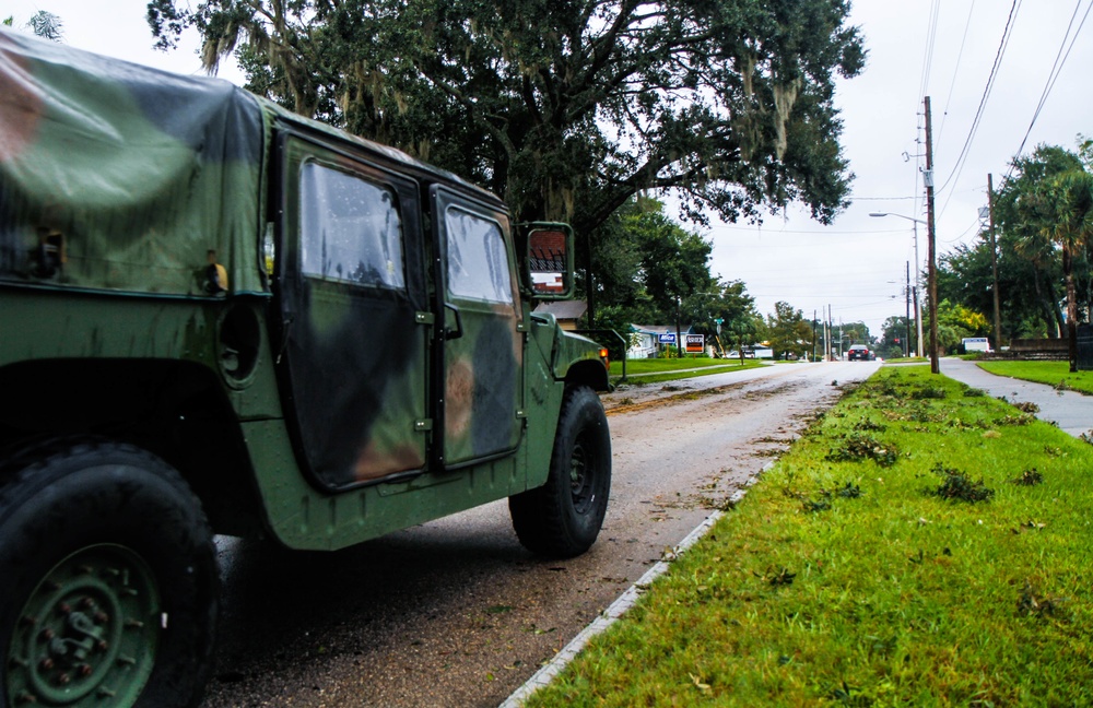 Florida National Guard HMMWV On the Move During Hurricane Matthew Response Operations