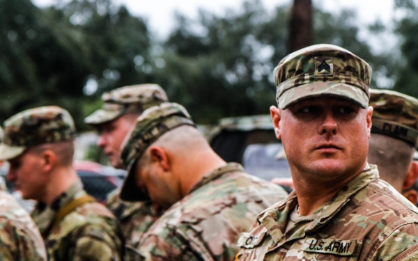 Florida National Guard Troops Receive Information on Hurricane Matthew Disaster Response