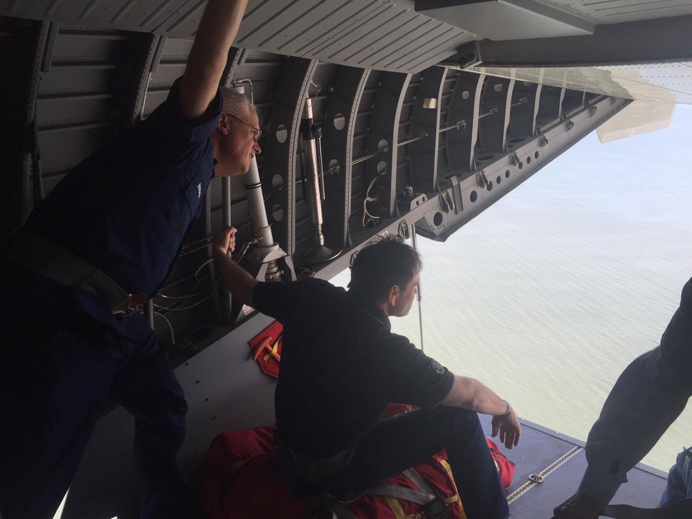 Coast Guard Conducts overflight to assess Hurricane Matthew damage along the coast of Florida