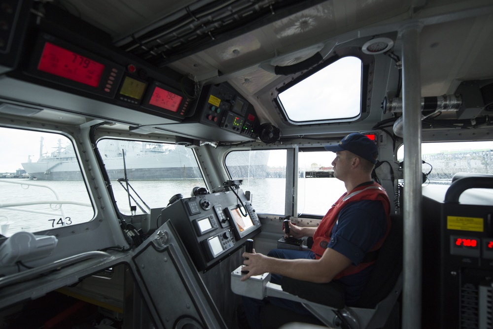 Coast Guard crew conducts post-hurricane survey in Charleston