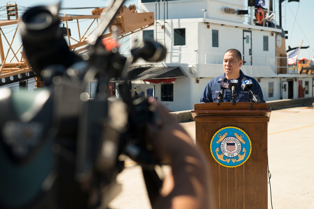 Coast Guard holds press briefing in Charleston