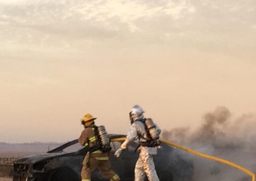 All in a day’s work: Marines extinguish car fire, continue to training exercise