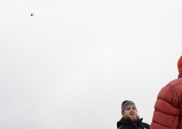 Coast Guard Cutter Healy flies a kite