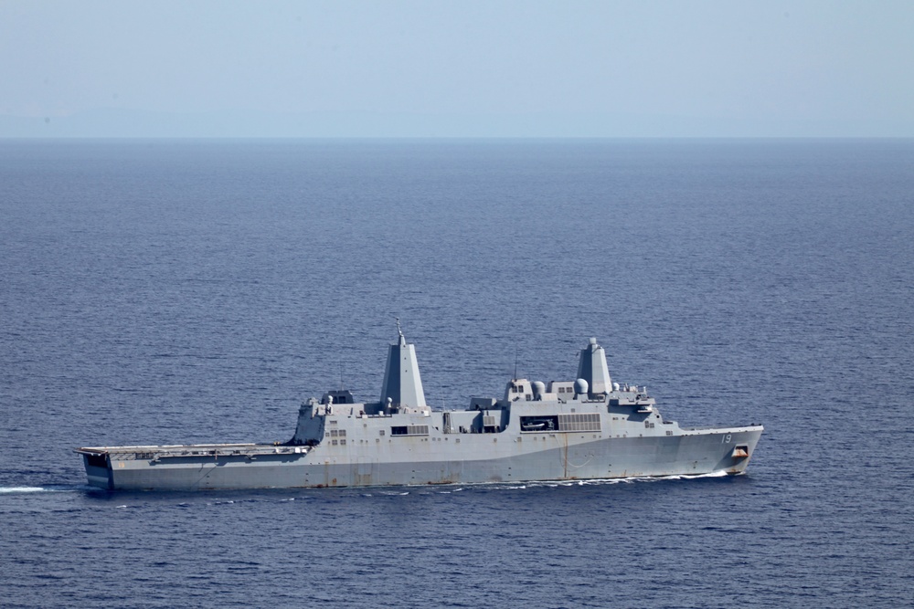 USS Mesa Verde, at sea providing support for Haiti