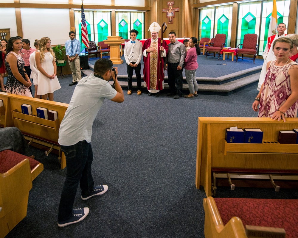 Bishop Buckon visits Travis AFB