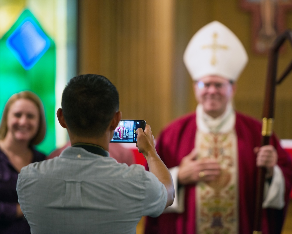 Bishop Buckon visits Travis AFB