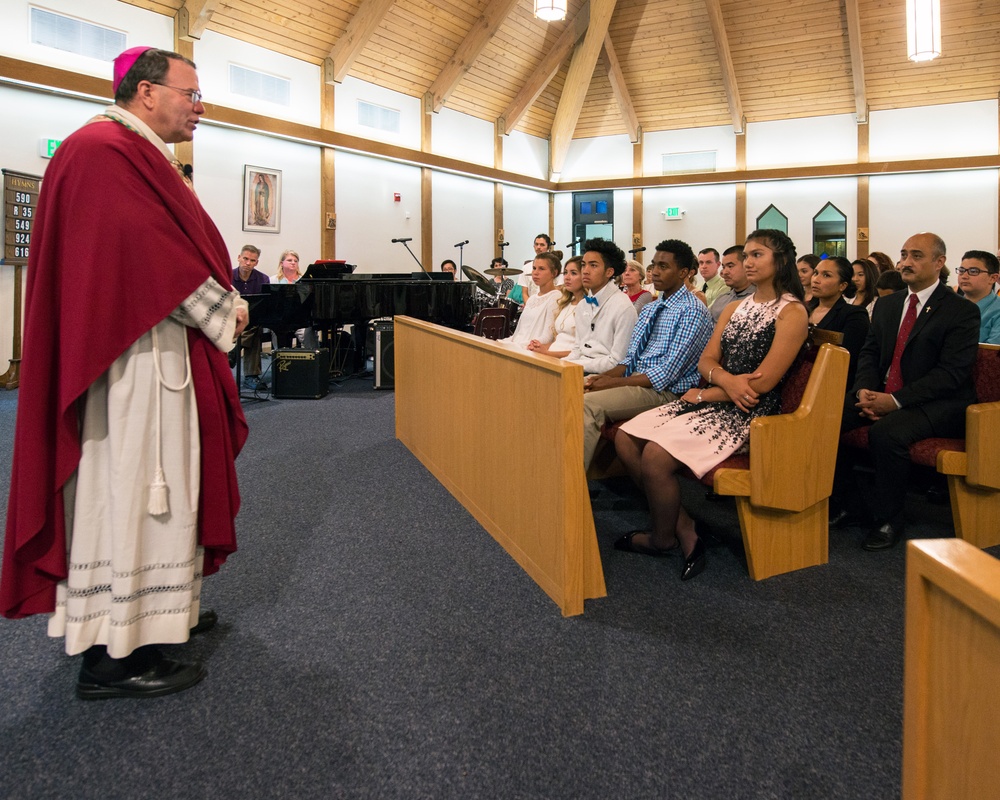 Bishop Buckon visits Travis AFB