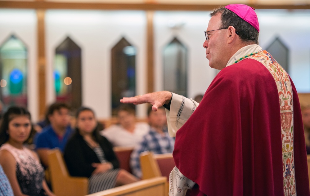 Bishop Buckon visits Travis AFB