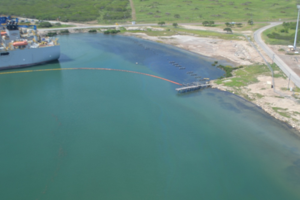Overflight of diesel spill in Port Isabel, Texas