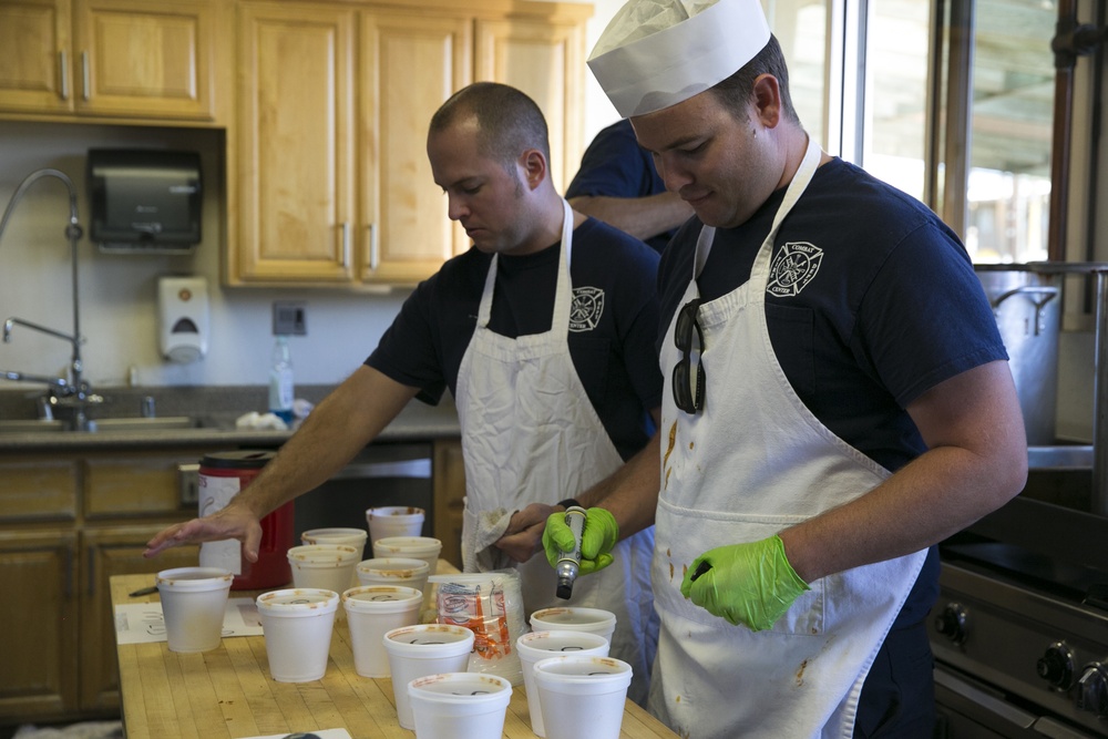 Combat Center Fire Department cooks up chili fund raiser