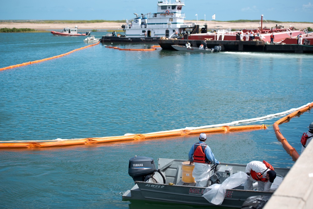 Response crews cleanup Port Isabel Channel diesel spill