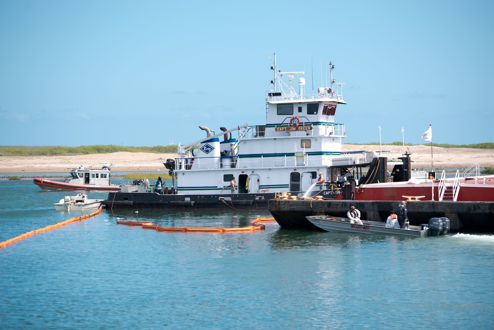 Response crews cleanup Port Isabel Channel diesel spill