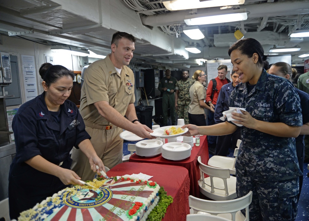 USS Bonhomme Richard Celebrates Navy's 241st Birthday